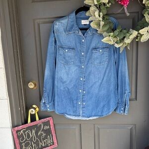 Blue Denim Snap-Up Shirt Universal Threads